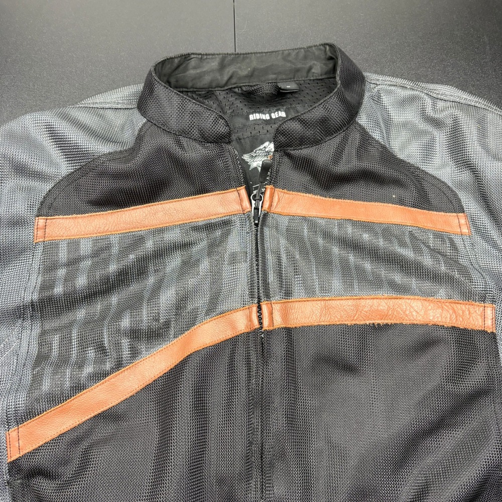 Harley Davidson Riding Gear Motorcycle Jacket Mesh Black Gray‎ Orange L - Picture 2 of 6